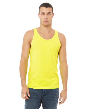 Unisex Heather CVC Tank - Neon Yellow