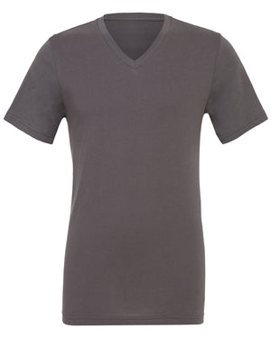 Unisex Jersey Short-Sleeve V-Neck T-Shirt - Asphalt