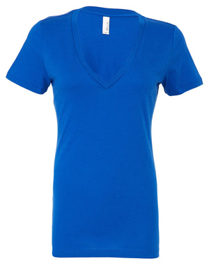 Ladies' Jersey Short-Sleeve Deep V-Neck T-Shirt - True Royal