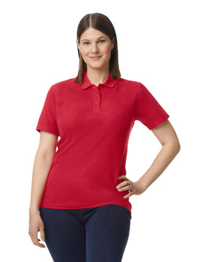 Ladies' Softstyle Double Pique Polo - Cherry Red