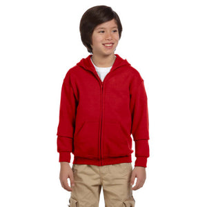 Gildan Youth Heavy Blend™ Youth Full-Zip Hooded Sweatshirt - Red
