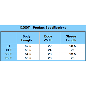 Gildan Adult Ultra Cotton® Tall T-Shirt - Specs