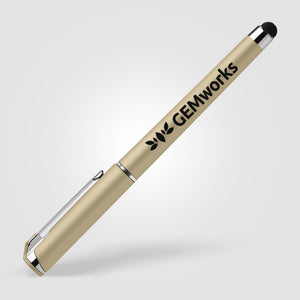 Islander Softy Metallic Gel Pen w/ Stylus - Gold