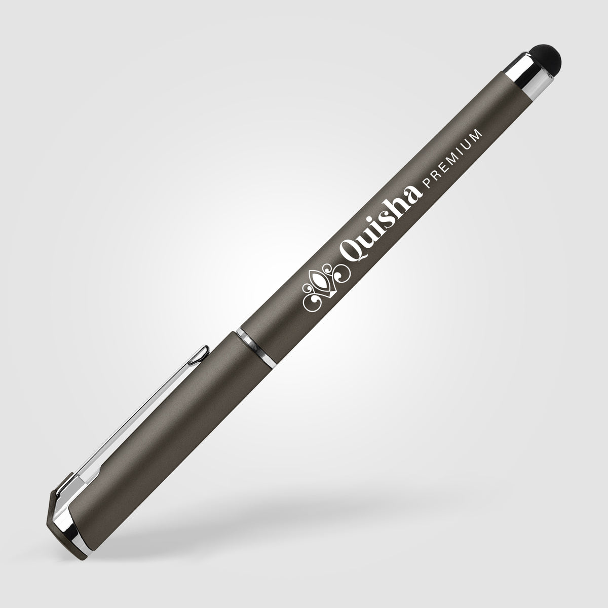 Islander Softy Metallic Gel Pen w/ Stylus - Gunmetal
