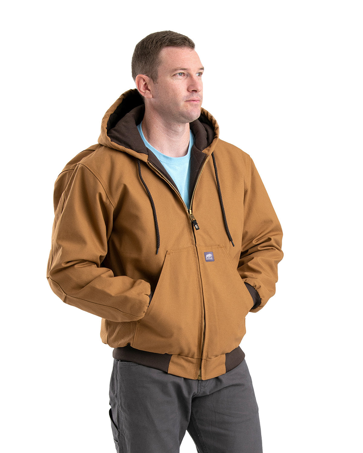 Berne Apparel Men's Berne Heritage Hooded Jacket - Brown Duck