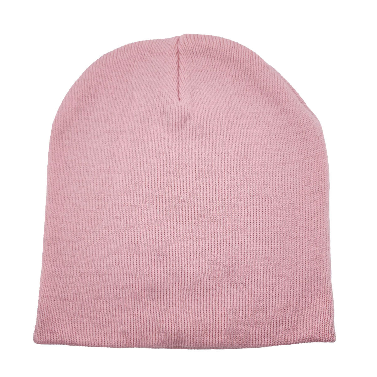 Rolled Down Acrylic Beanie - Light Pink