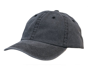 Enzyme Washed Pigment Dyed Cotton Twill Cap - Black