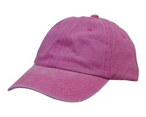 Enzyme Washed Pigment Dyed Cotton Twill Cap - Pink