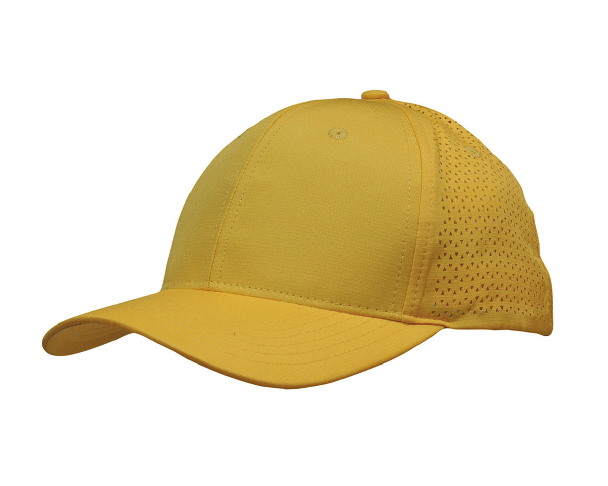 Sports Ripstop Twill With Triangle Perforations - Gold