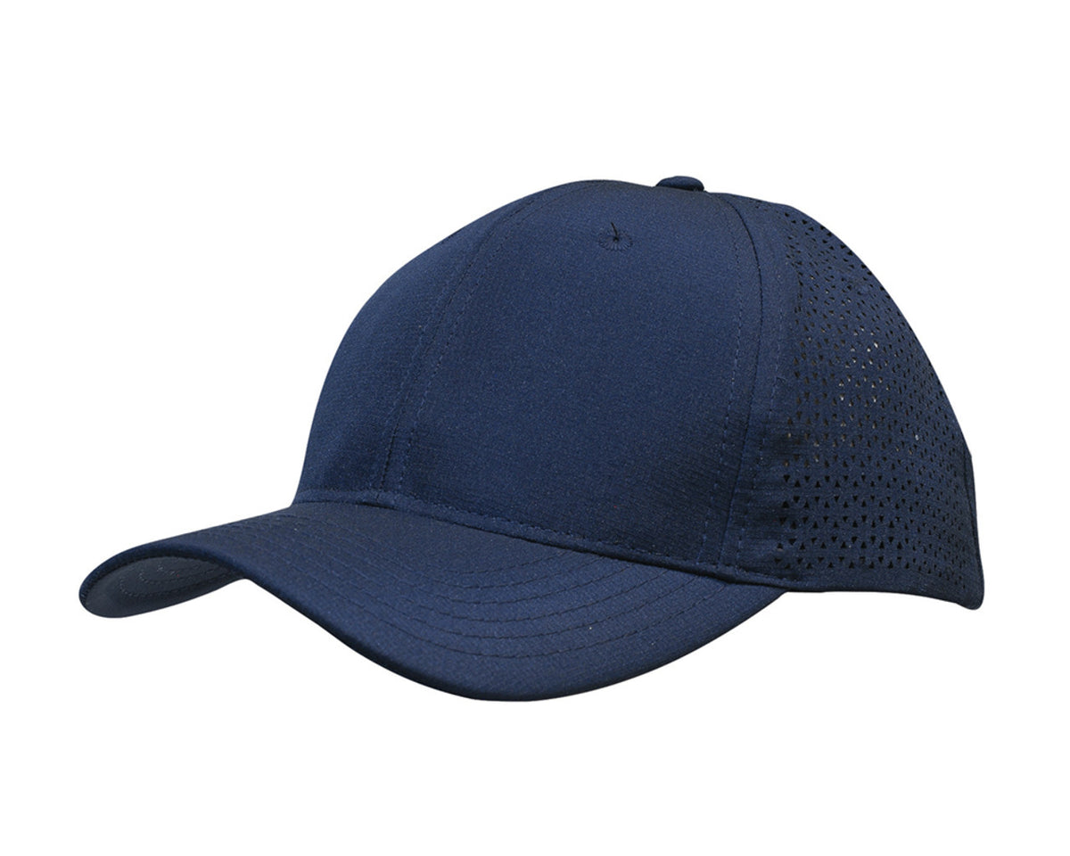 Sports Ripstop Twill With Triangle Perforations - Navy
