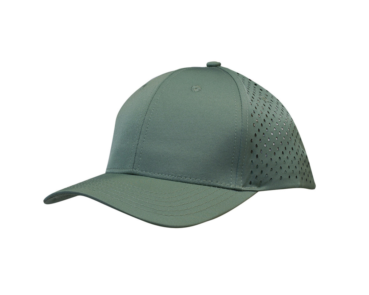 6 Panel Premium Pioneer Sports Twill With Tear Drop Perforations - Olive