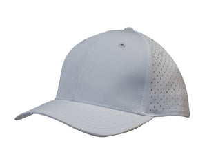 6 Panel Premium Pioneer Sports Twill With Tear Drop Perforations - White