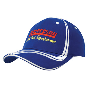 6 Panel BHC Cap Sand & Embroidered Lines