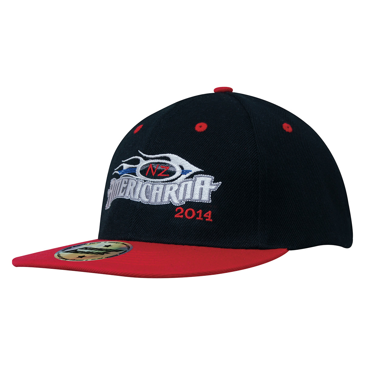 6 Panel Two Tone Flat Peak Cap