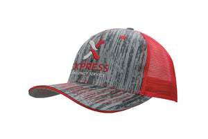 6 Panel Woodprint Poly Twill Tone Mesh Cap