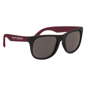 Rubberized Sunglasses - Black With Maroon