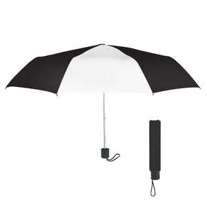 42" Arc Budget Telescopic Umbrella - Black With White