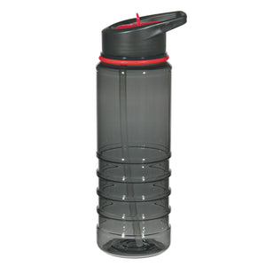24 oz Gripper Bottle with Straw - Charcoal With Red
