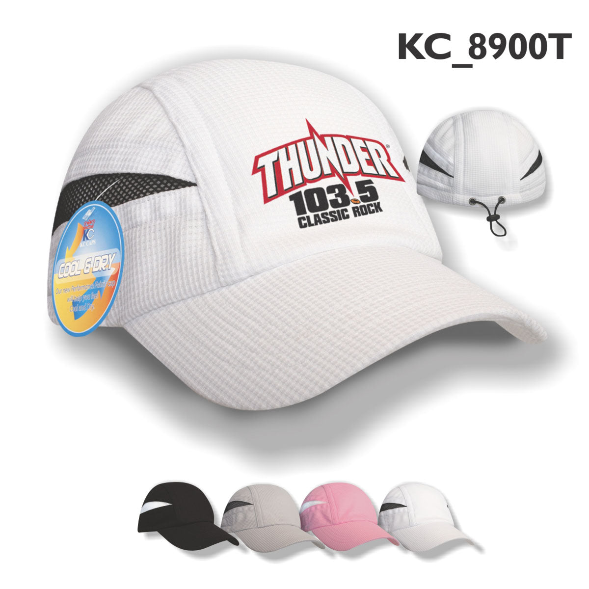Super light weight performance running cap w/ elastic & toggle / solid