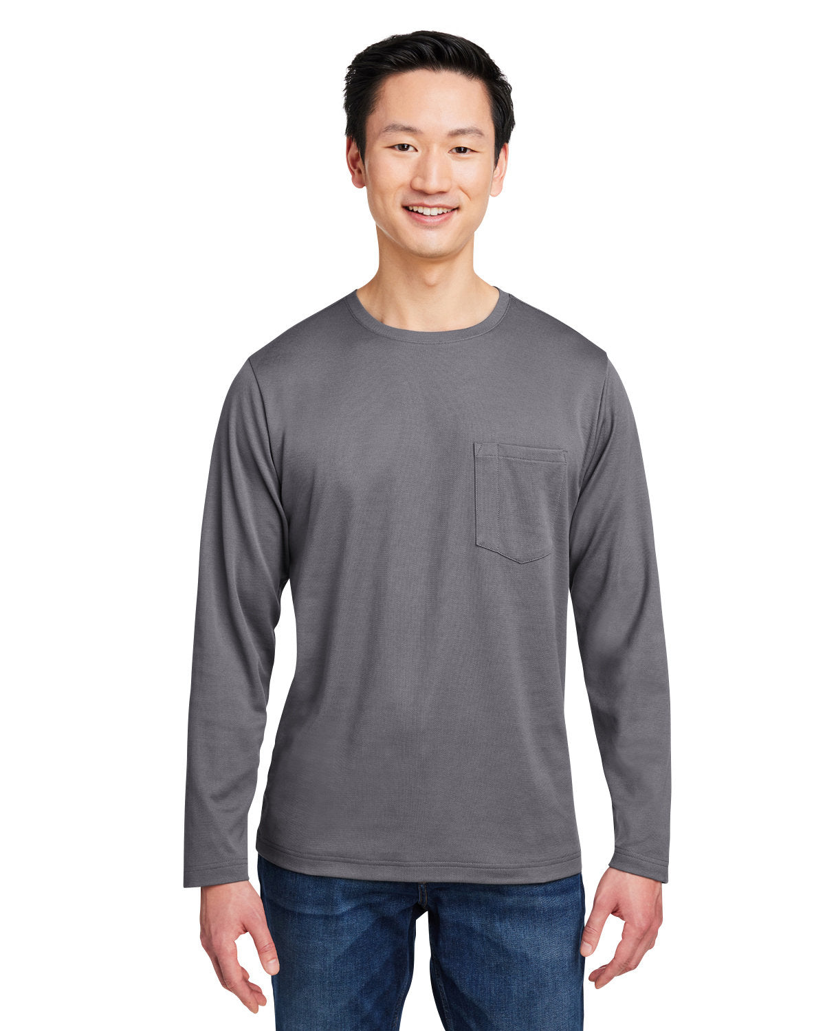 Harriton Unisex Charge Snag and Soil Protect Long-Sleeve T-Shirt - Front