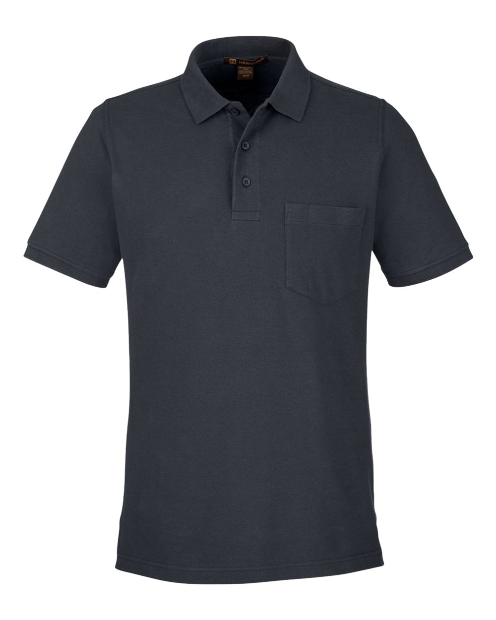 Harriton Men's Valiant Cotton Snag Protect Pocket Polo - Dark Charcoal