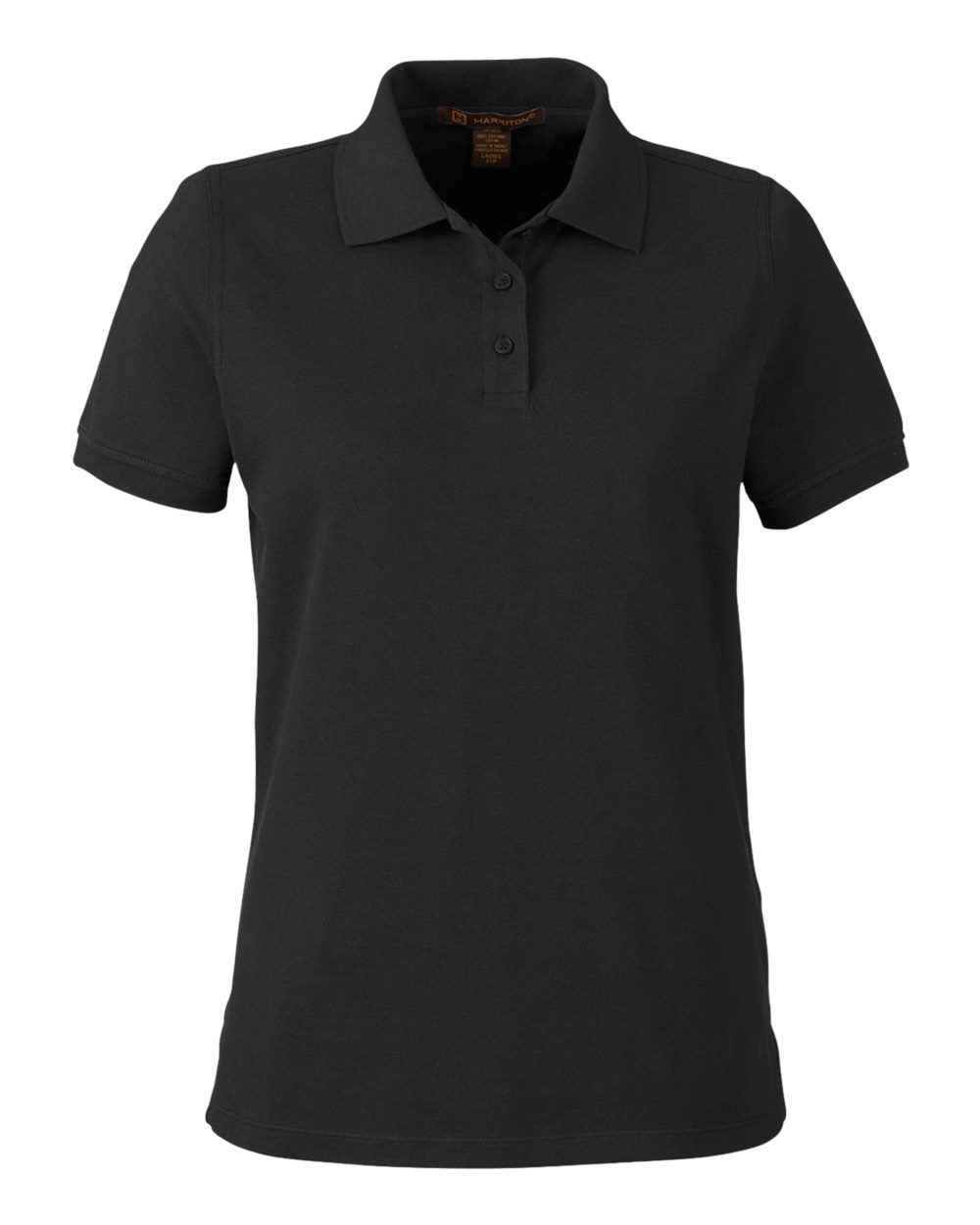 Harriton Ladies' Valiant Cotton Snag Protect Polo - Black