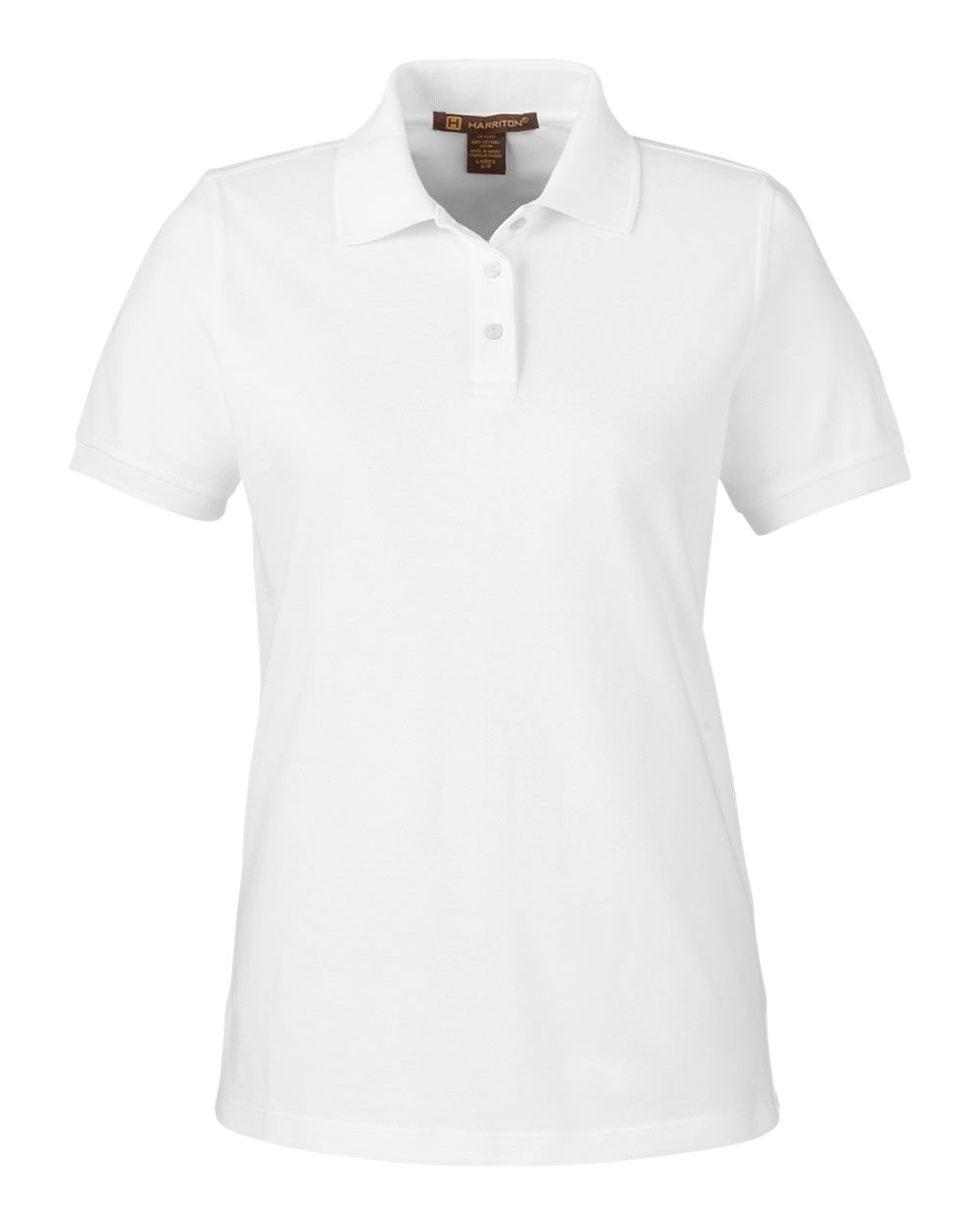 Harriton Ladies' Valiant Cotton Snag Protect Polo - White