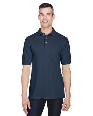 Harriton Men's Easy Blend™ Polo with Pocket - Front