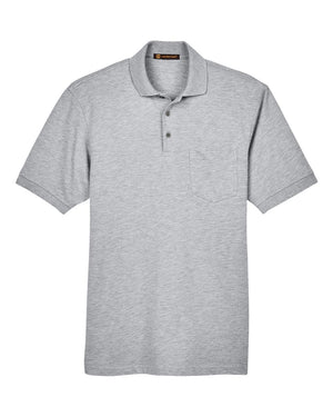 Harriton Men's Easy Blend™ Polo with Pocket - Grey Heather