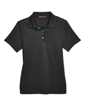 Harriton Ladies' Advantage Snag Protection Plus IL Snap Placket Polo - Black