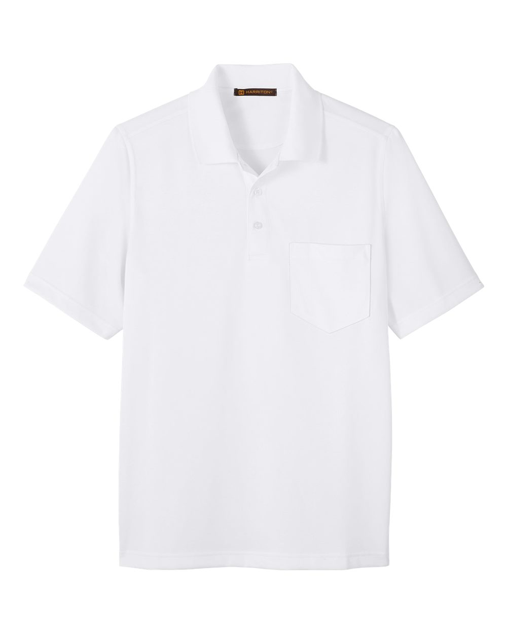 Harriton Men's Advantage Snag Protection Plus IL Pocket Polo - White