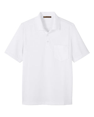 Harriton Men's Advantage Snag Protection Plus IL Pocket Polo - White