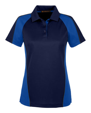 Harriton Ladies' Advantage Snag Protection Plus IL Colorblock Polo - Dark Navy/ True Royal/ Dark Charcoal