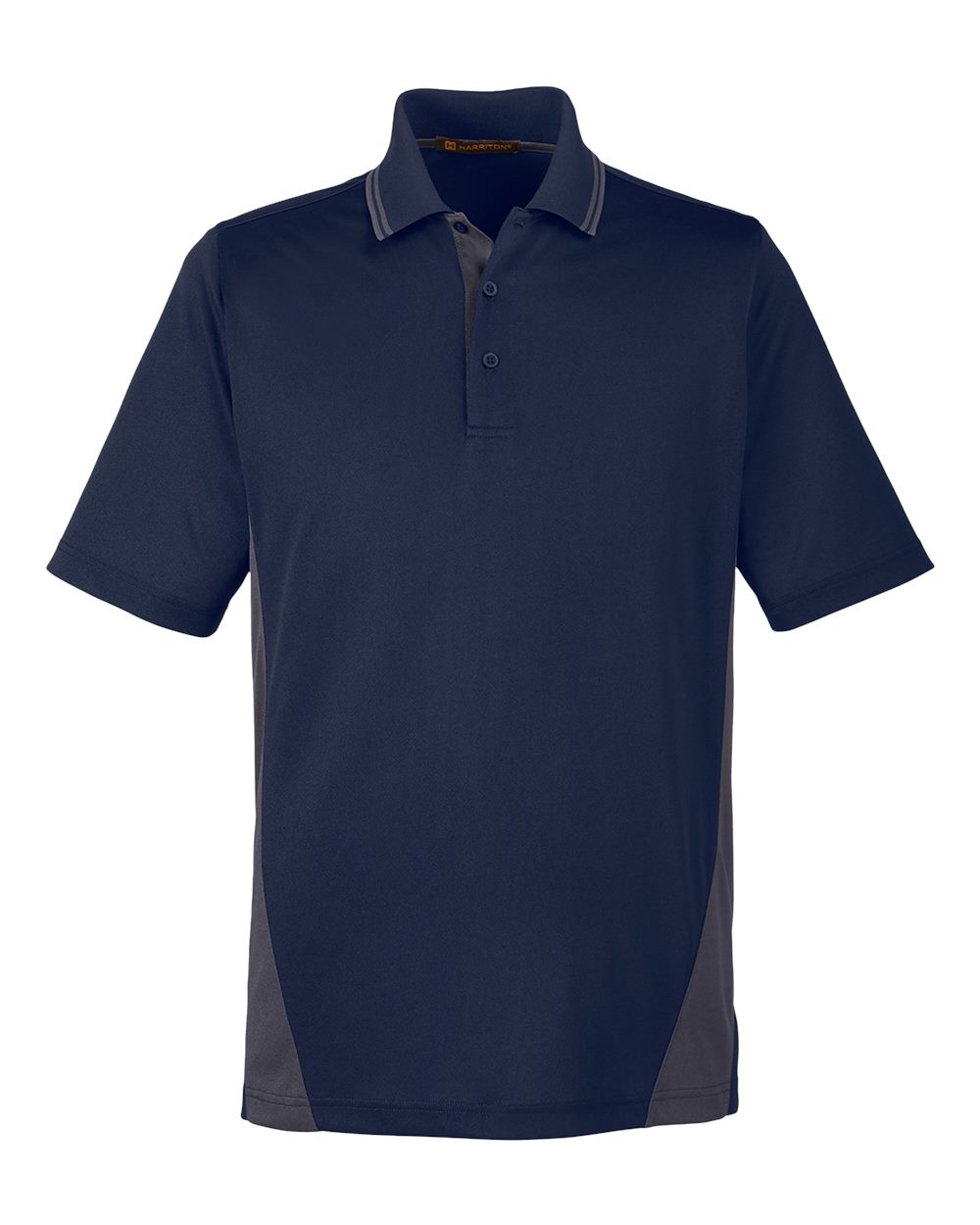Harriton Men's Flash Snag Protection Plus IL Colorblock Polo - Dark Navy/ Dark Charcoal
