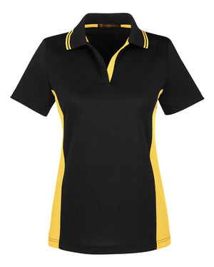 Harriton Ladies' Flash Snag Protection Plus IL Colorblock Polo - Black/ Sunray Yellow