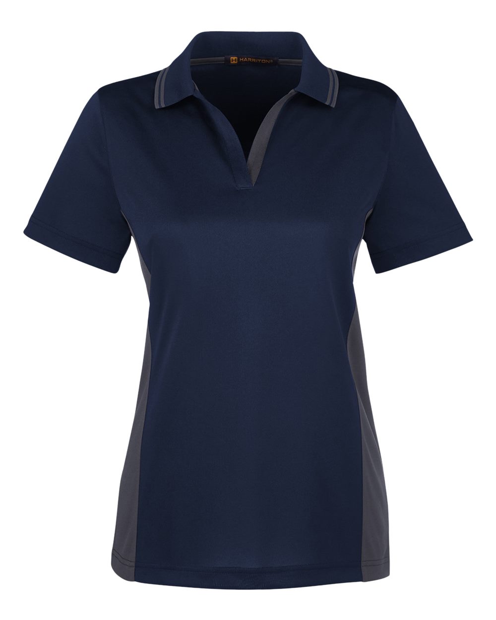 Harriton Ladies' Flash Snag Protection Plus IL Colorblock Polo - Dark Navy/ Dark Charcoal
