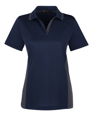 Harriton Ladies' Flash Snag Protection Plus IL Colorblock Polo - Dark Navy/ Dark Charcoal