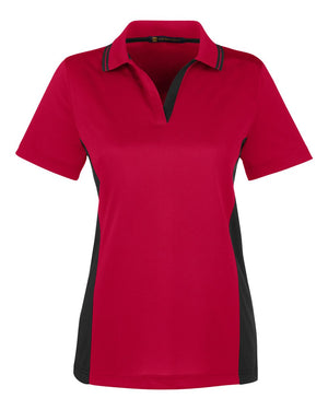 Harriton Ladies' Flash Snag Protection Plus IL Colorblock Polo - Red/ Black
