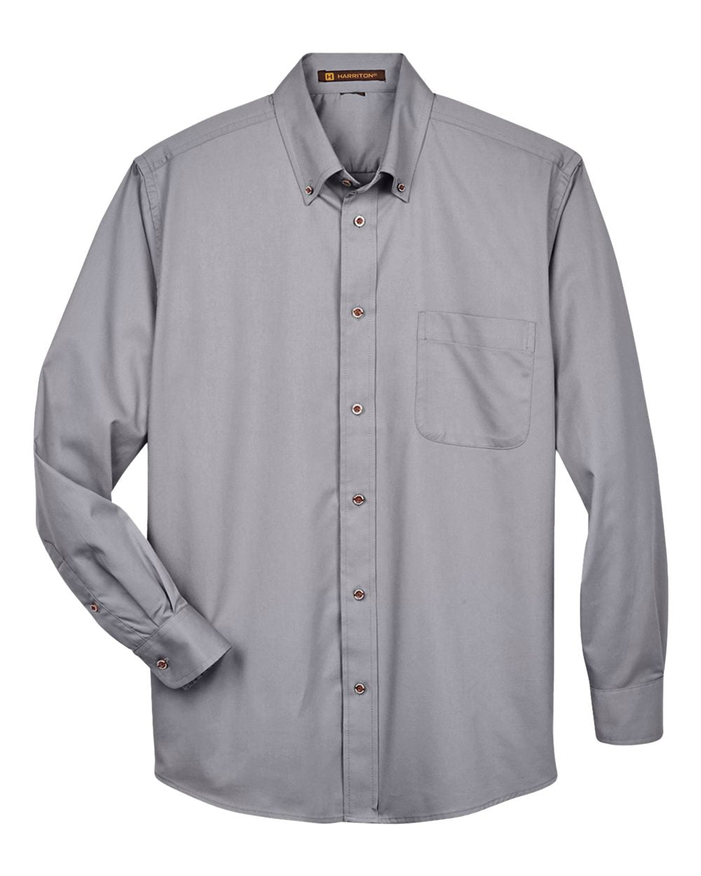 Harriton Men's Easy Blend™ Twill Shirt - Dark Grey