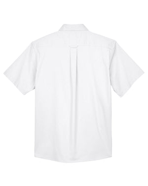 Harriton Men's Easy Blend™ Short-Sleeve Twill Shirt with Stain-Release - Back