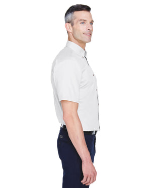Harriton Men's Easy Blend™ Short-Sleeve Twill Shirt with Stain-Release - Side