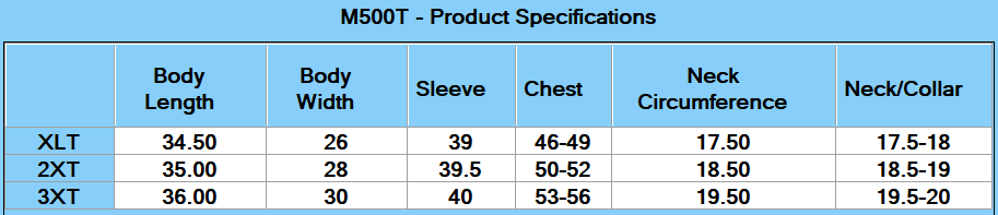 Harriton Men's Tall Easy Blend™ Long-Sleeve Twill Shirt with Stain-Release - Specs