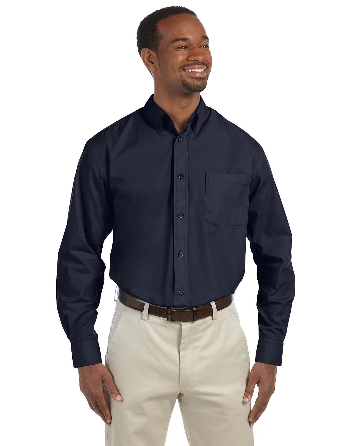 Harriton Men's Tall Essential Poplin - Front