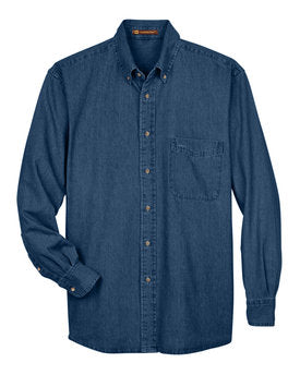 Harriton Men's Long-Sleeve Denim Shirt - Dark Denim