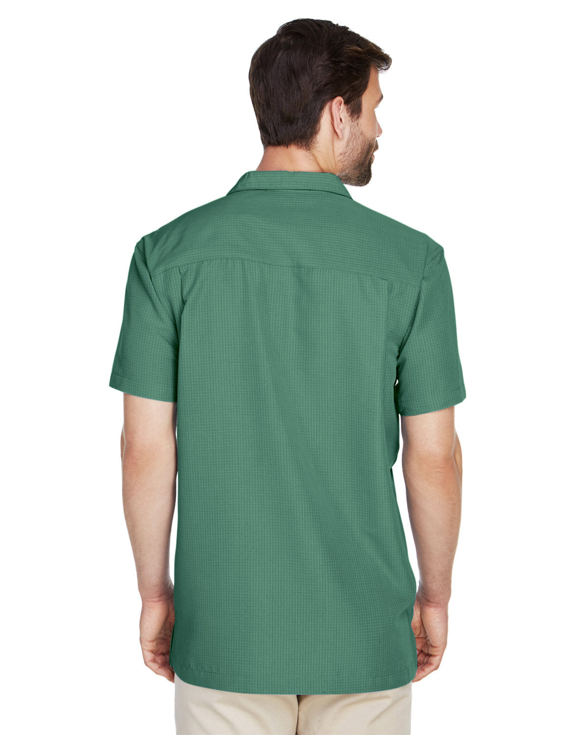 Harriton Men's Barbados Textured Camp Shirt - Back