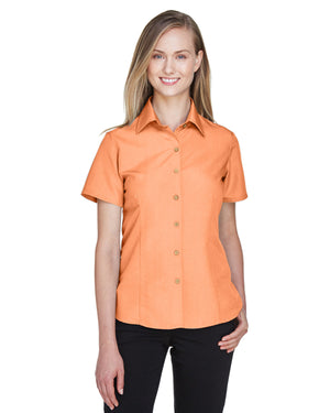 Harriton Ladies' Barbados Textured Camp Shirt - Nectarine