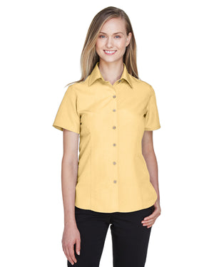 Harriton Ladies' Barbados Textured Camp Shirt - Pineapple