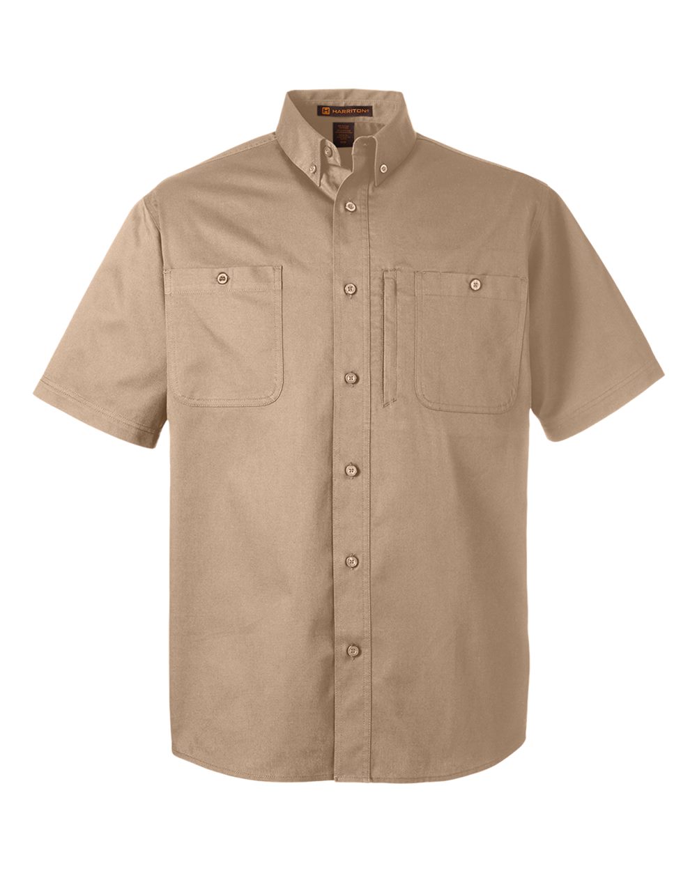 Harriton Men's Advantage IL Short-Sleeve Work Shirt - Khaki