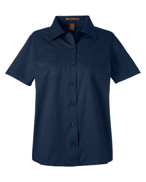 Harriton Ladies' Advantage IL Short-Sleeve Work Shirt - Dark Navy