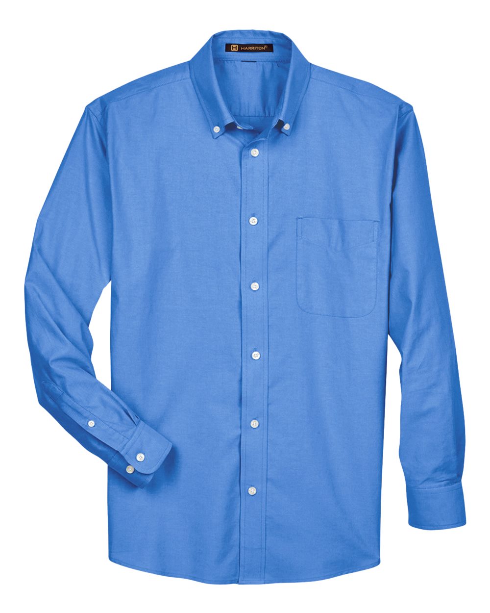 Harriton Men's Long-Sleeve Oxford with Stain-Release